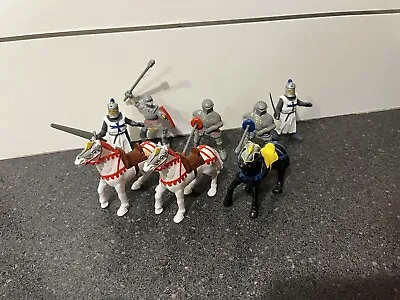 Vintage Bullyland Medieval Knights & Horses Figures Plastic Made In Germany • $8