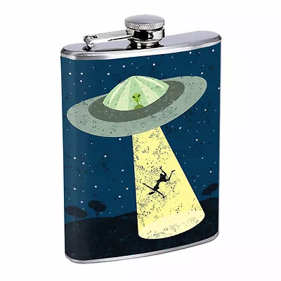 Vintage Alien Abduction D10 Flask 8oz Stainless Steel Hip Drinking Whiskey  • $14.95