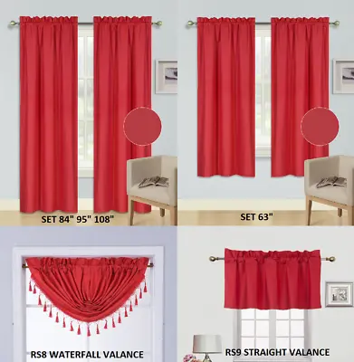 $7.01 • Buy Panels Or Valances Solid Blackout Rod Pocket Foam Lined Window Curtain Treatment