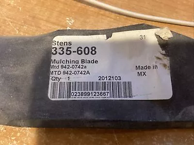 Stens 22  Lawn Mower Mulching Blade MTD 942-0742A 335-608 • $15.99