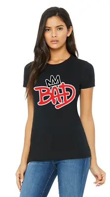 Michael Jackson Bad 25 With Crown Unisex Womens Crewneck Short Sleeve Shirt • $14.99