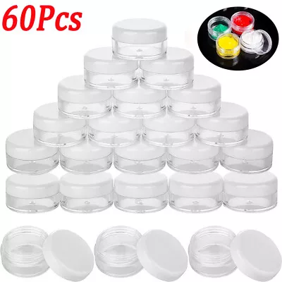 60pcs 5ml Sample Pot Jar Plastic Small Bottle Cosmetic Containers Makeup Tool • £6.89