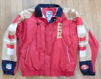 1990's Vintage San Francisco 49ers Reebok Pro Line Windbreaker Jacket - Large • $69