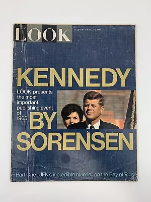 Vintage LOOK Magazine August 10 1965 - John F. Kennedy By Sorensen / 1965 Events • $14.99