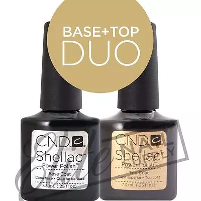 CND SHELLAC Base Coat 7.3ml + Top Coat 7.3ml  + FREE Remover Wraps 10ct  • $43.95