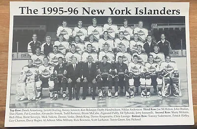 $15 • Buy 1995 96 1996 New York Islanders Team Photo Postcard Vintage 6x4 Fisherman Jersey