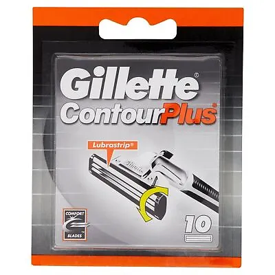 Gillette Contour Plus Razor Blades Men Pack Of 10 Razor Blade Refills With L... • £10.54