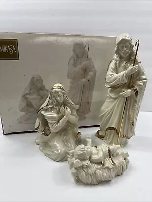 Mikasa 3 Piece Holy Night Nativity Set KT421/595 Gold Holy Family IOB • $59.99