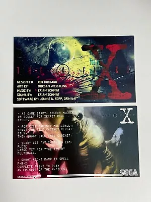 The X-Files Sega Pinball Apron Instruction Cards • $18.99