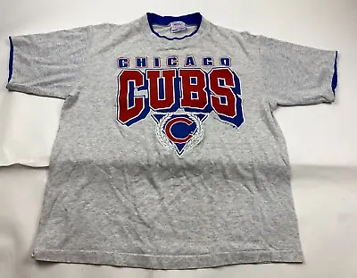 Vintage 90's Chicago Cubs MLB Trench T-Shirt Men’s Size XL 50/50 • $18.99