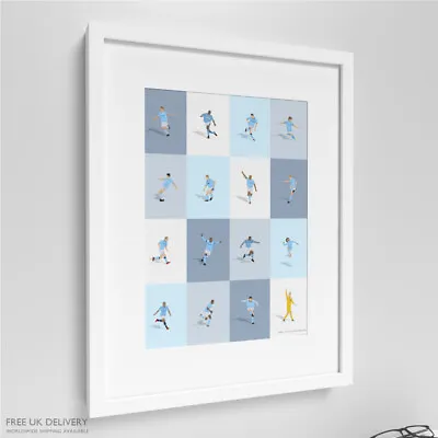 Manchester City's Greatest Players Print Poster Picture Maine Road Ethihad MCFC • £12.99