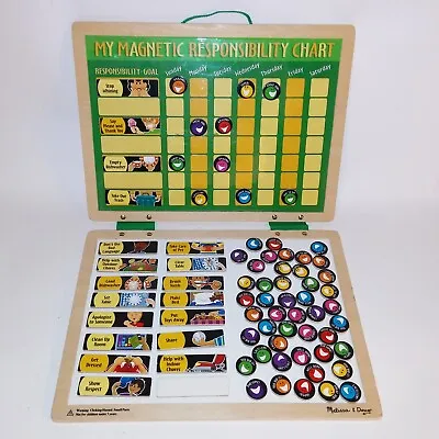 Melissa & Doug Magnetic Responsibility Chore Chart Educational Wooden • $26.99