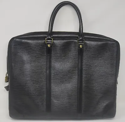 Vintage Louis Vuitton Porte-Documents Voyage Briefcase Epi Leather - Black • $575