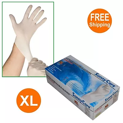 SunnyCare 100PCS Latex Disposable Gloves Powdered (Vinyl Nitrile Exam Free) - XL • $12