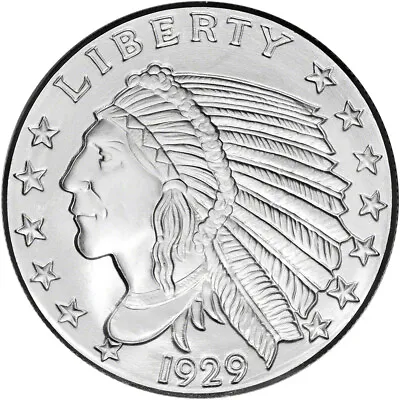 2 Oz Golden State Mint Silver Round Incuse Indian .999 Fine • $70.08