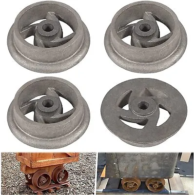 4Pcs Mining Ore Car Small Track Mine Cart Wheel Cast Iron 7 1/4 Diameter For LG • $115.59