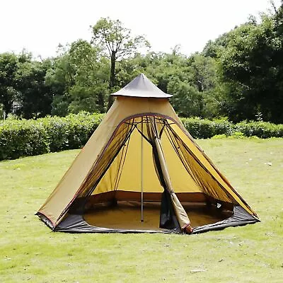 Outdoor Glamping Double Layer Waterproof Teepee Tipi Tent Yurt Family Light Tent • £169.99