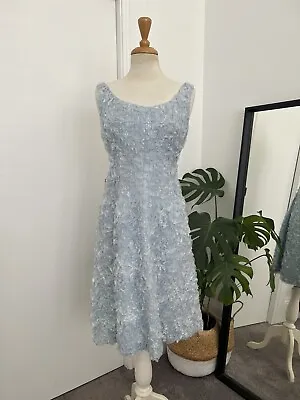 Vintage 1950s 1960s Sparkly Ribbon Lace Evening Dress Cocktail Party Rockabilly • $75