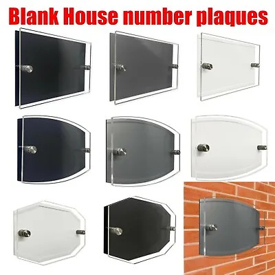 £4.79 • Buy House Number Plaques Glass Effect Acrylic Signs Door Plates Name Wall Display