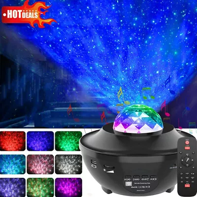 LED Galaxy Projector Light Starry Sky Star Bluetooth Music Night Light W/ Remote • £12.89