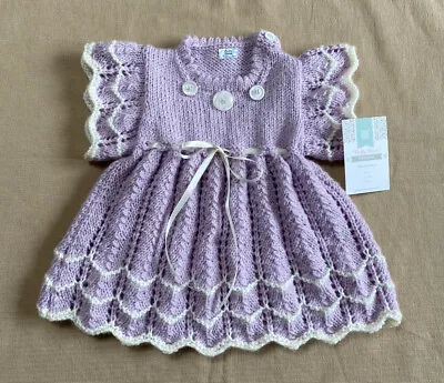 £12 • Buy Hand Knitted Baby Dress 0-3 Months