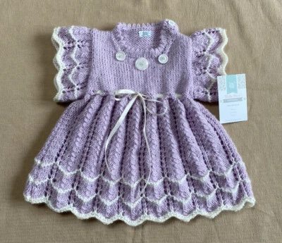 £12 • Buy Hand Knitted Baby Dress 0-3 Months