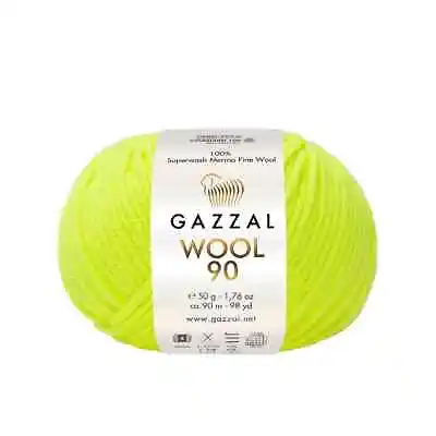 GAZZAL Wool 90 Yarn - 100% Superwash Merino Wool 1.76 Oz (50g) /98 Yards • $6.50