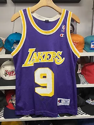 Vintage Nba Basketball Jersey Purple Champion Los Angeles Lakers #9 Van Exel 36 • $80