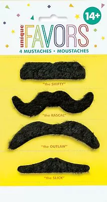 MUSTACHES PK4 Party Supplies • $2.58