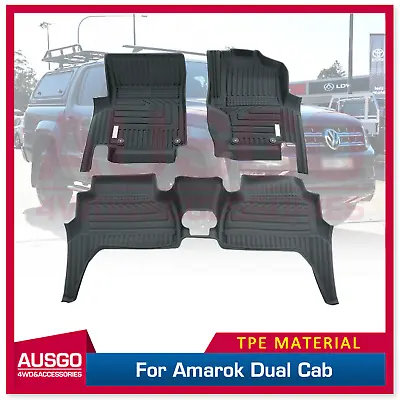 AUS 5D TPE Floor Mats For Volkswagen Amarok 2H Dual 2009-2022 Door Sill Covered • $229.99