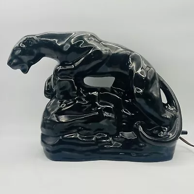 MCM Ceramic Black Panther TV Lamp • $95