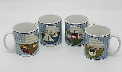 America The Beautiful VTG Set Of (4) 1999 Warren Kimble Coffee Cups Mugs Sakura • $36