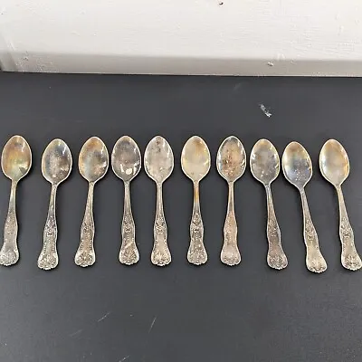Vintage LBL Italy Silver Plated Serving Spoons EP Zinc 800 Lot Of 10 • $84.29