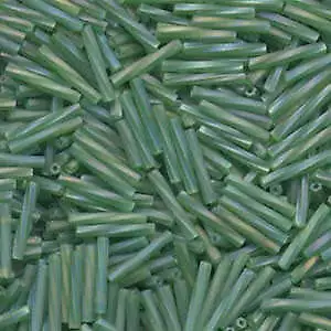 12mm Frost AB True Green Twisted Glass Bugle Beads Miyuki 179F 25gm ~420 Beads • $3.49