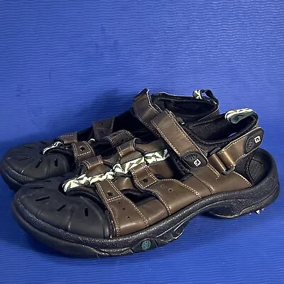 Men’s FootJoy FJ Brown Leather Closed Toe Golf Sandals Size 11 • $34