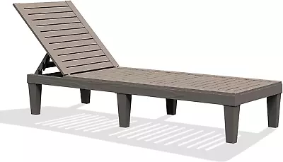 Outdoor Chaise Lounge Chair For Pool Patio Bench Waterproof SunbedGrey • $184.31