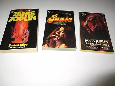 JANIS JOPLIN Book LOT Of 3 Rare 1971 Her Life And Times JANIS Buried Alive 1975 • $22.07