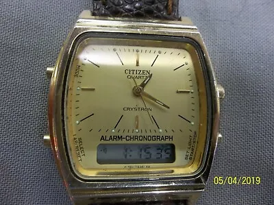 $199 • Buy Vintage CITIZEN Digi-Ana 30-7441 Crystron LCD Alarm ChronographChime Watch Japan