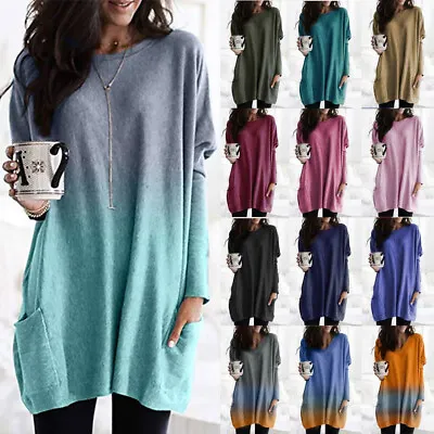 £14.99 • Buy Plus Size Womens Baggy Tunic Tops Ladies Long Sleeve Pullover T-Shirts Blouse UK