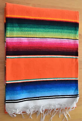 £38.58 • Buy Mexican Sarape Orange, Blanket, Rug, Picnic, Throw, Tablecloth, Hot Rod, Yoga