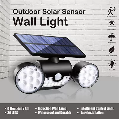 Solar Panel LED Light Flood Lamp Outdoor Home Security Motion Sensor Detector • $13.99