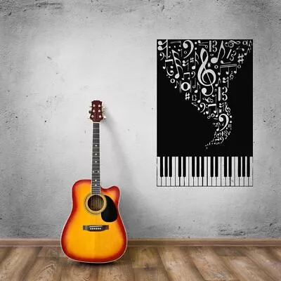 Wall Stickers Vinyl Decal Music Piano Sheet Musical Instruments (ig750)  • £28.92
