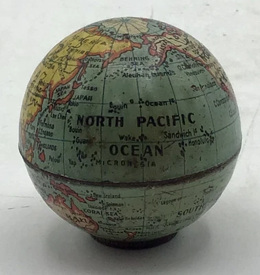 $24.99 • Buy Vintage Miniature Tin Litho Metal World Globe Pencil Sharpener Antique Germany