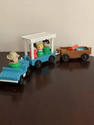 Vintage Fisher Price Little People Zoo Tram Train 1984 W/ 4 People  • $12.99