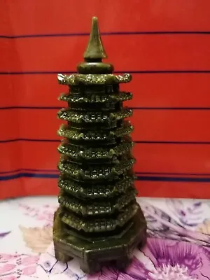 Feng Shui Jade Nine Level Wen Chang Pagoda Amulet For Education • £39.99