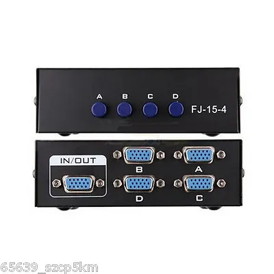 4-port VGA Video &Audio Switch Switcher Box Selector 4 In 1 Out PC Monitor Share • $10.80