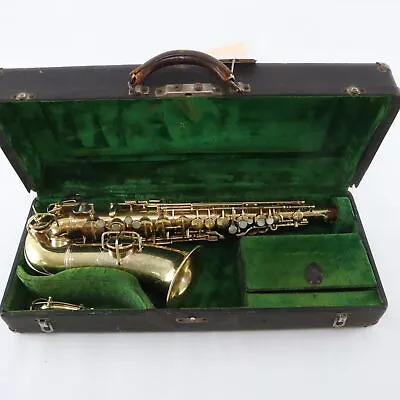 C.G. Conn Alto Saxophone In Gold Plate SN 55756 FULL OVERHAUL • $1319