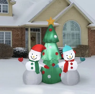 Inflatable Snowman Couple With Christmas Tree 5ft (as) • $189.99