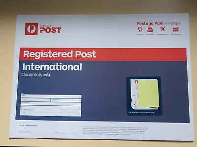 International Pre Paid Registered Envelopes - B4 (large Size) X 10 • $145