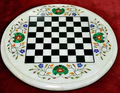 £220.61 • Buy 12  Round Marble Chess Game Coffee Table Top Pietra Dura Work Decor